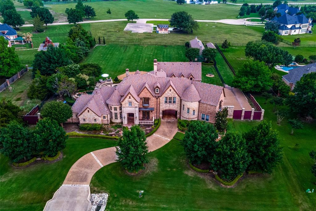 an aerial view of a house