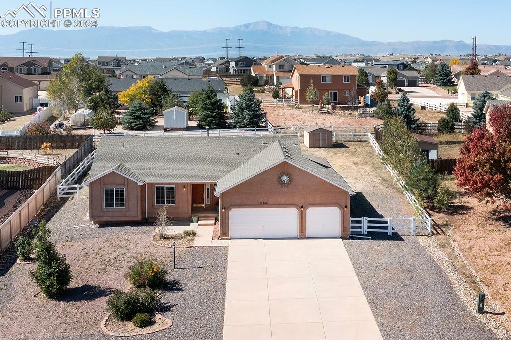 a aerial view of a house