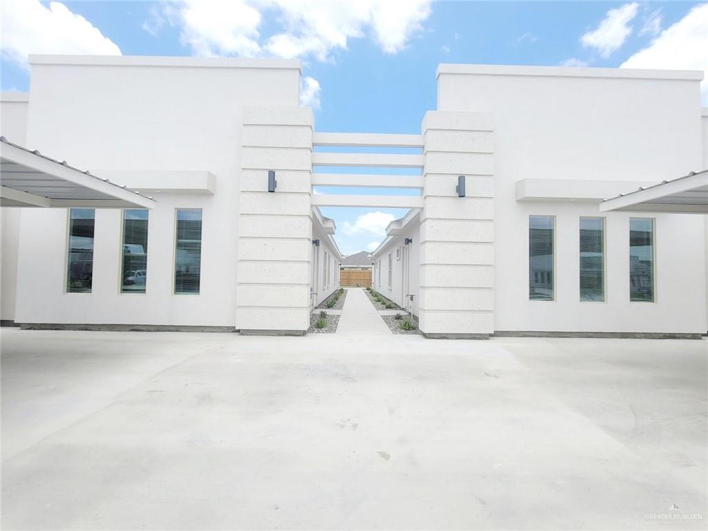 a view of a white building