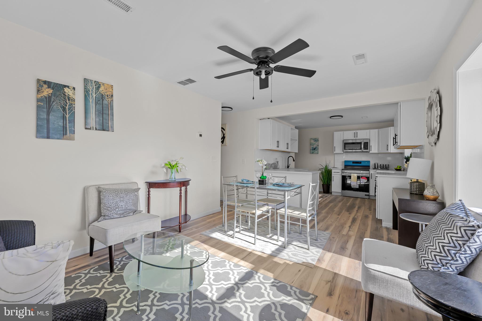 a living room with furniture