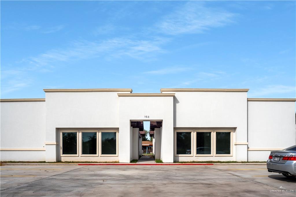 a view of a building entryway