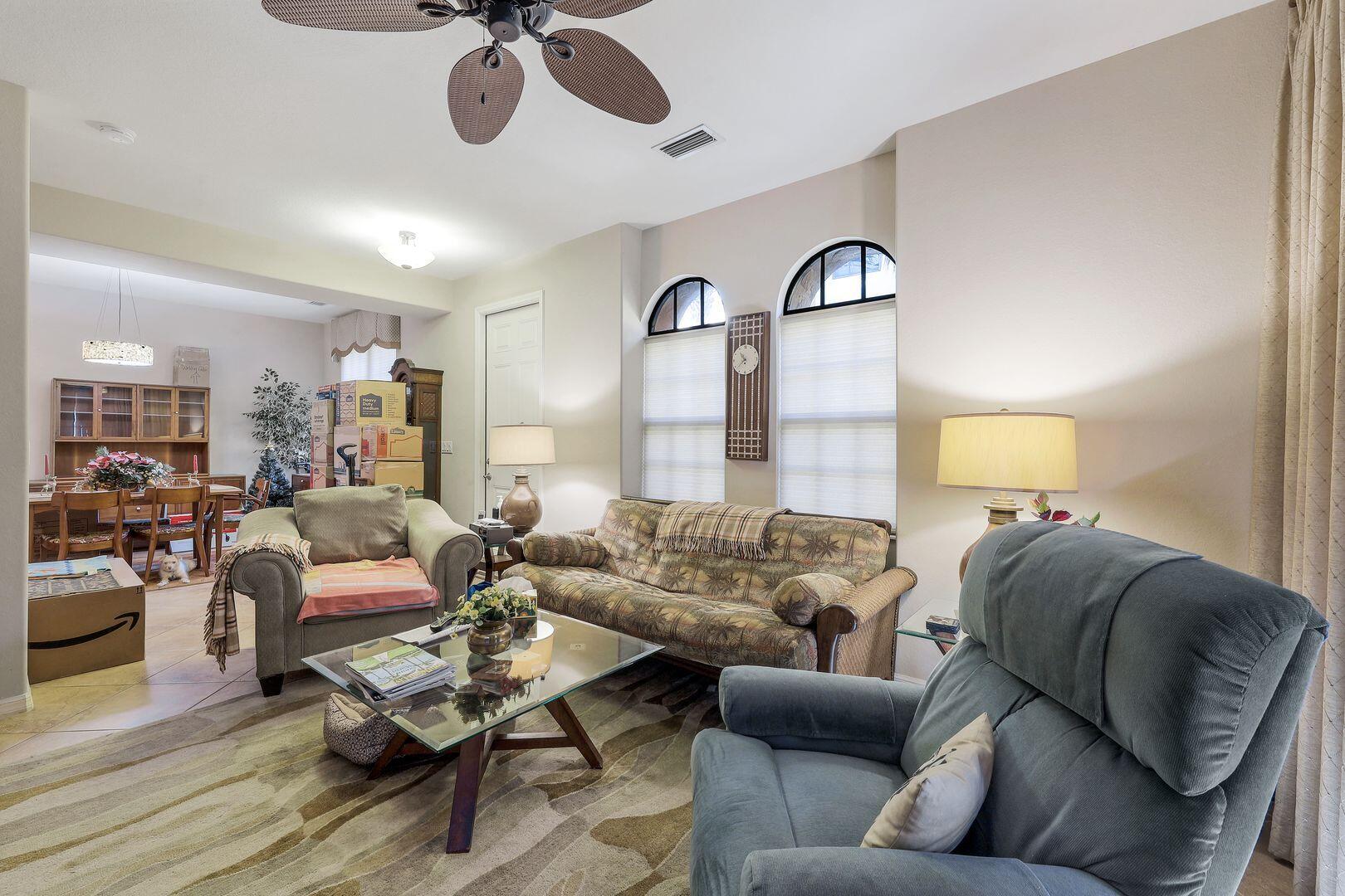 a living room with furniture