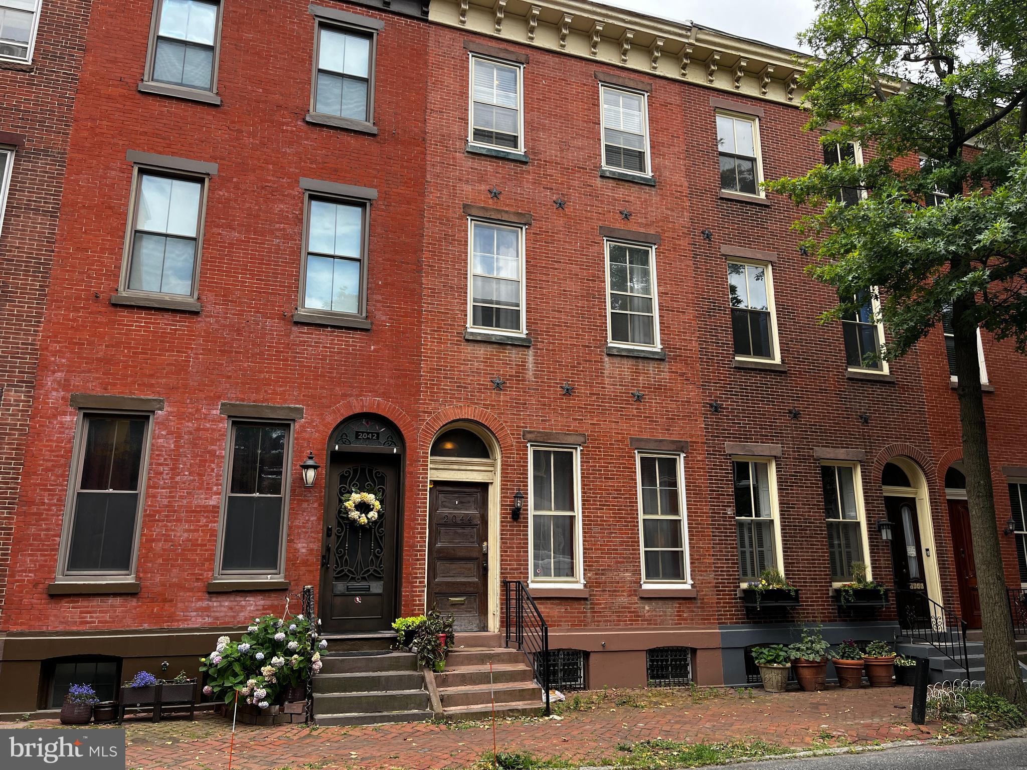 a front view of a building