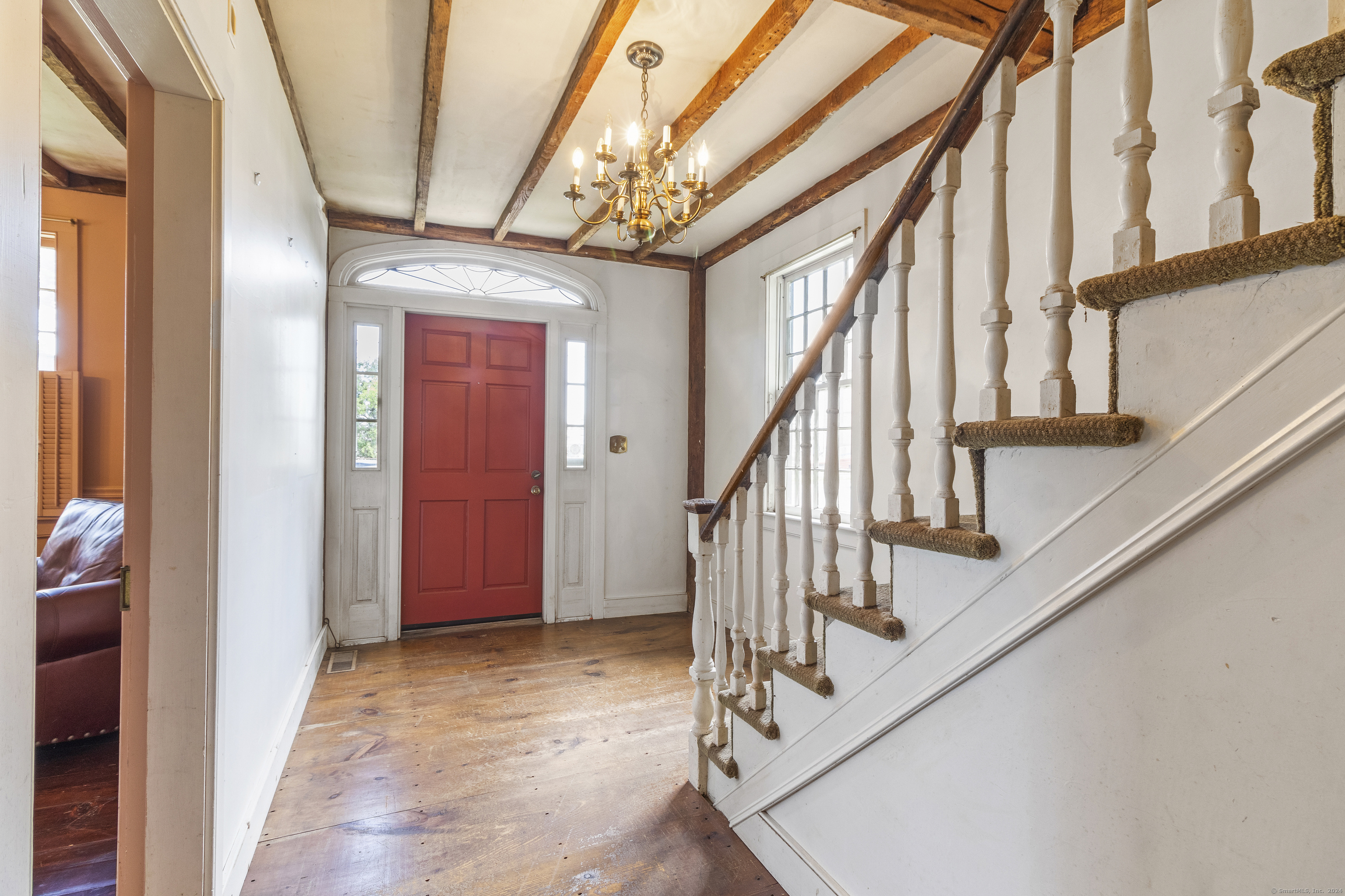 a view of an entryway with staircase