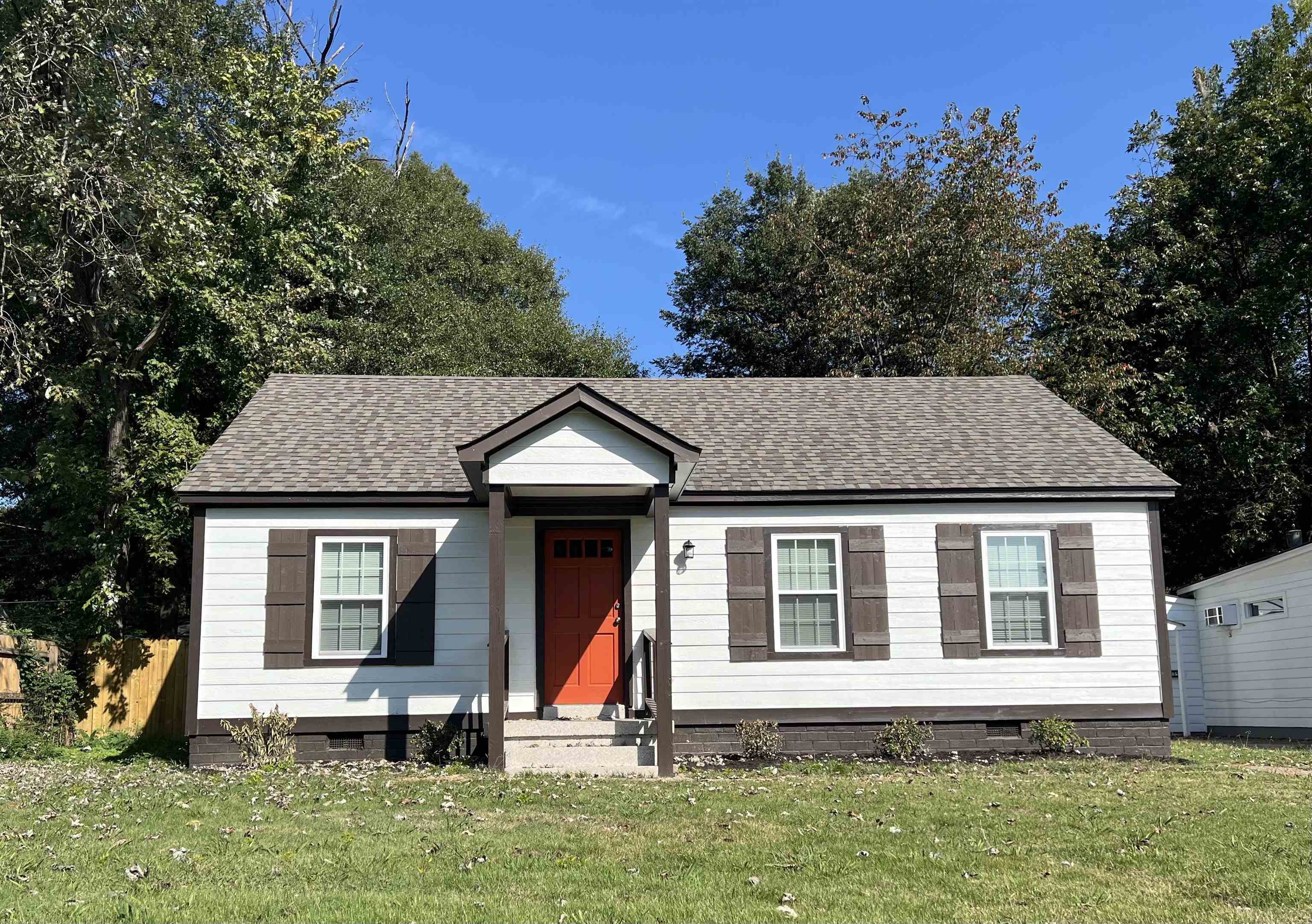 View of front of home with a front yard