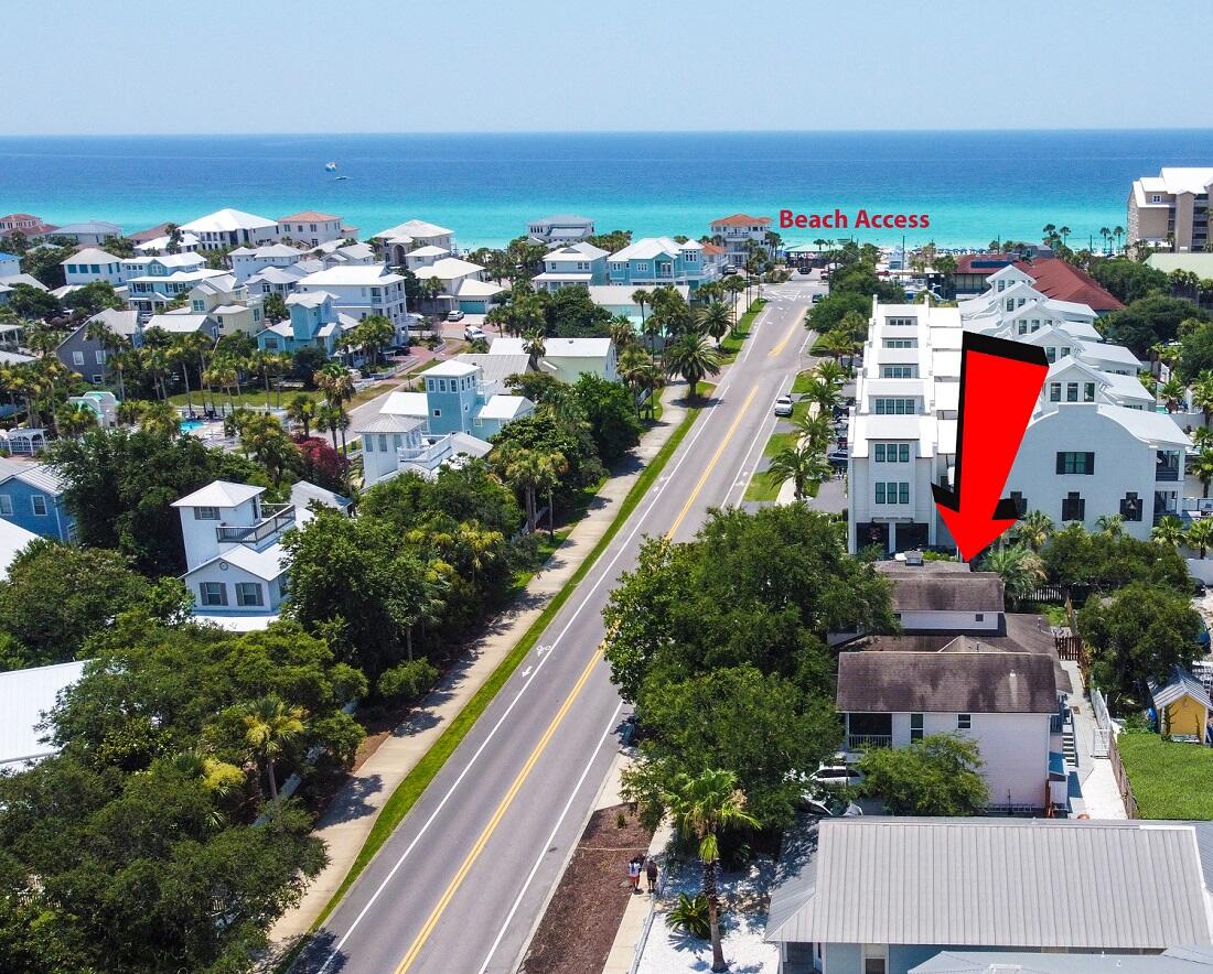 an aerial view of multiple house