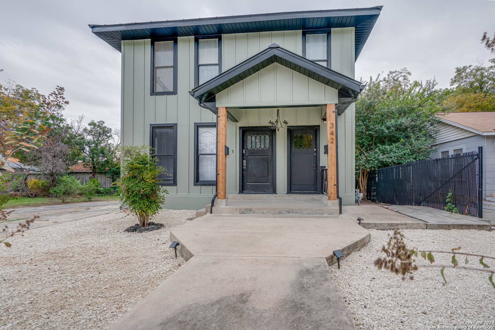 a view of a house with a patio