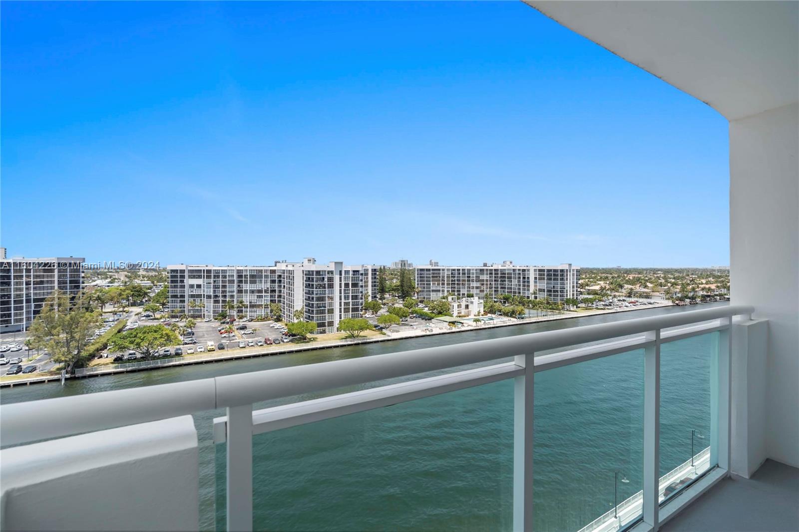 a view of a city from a balcony