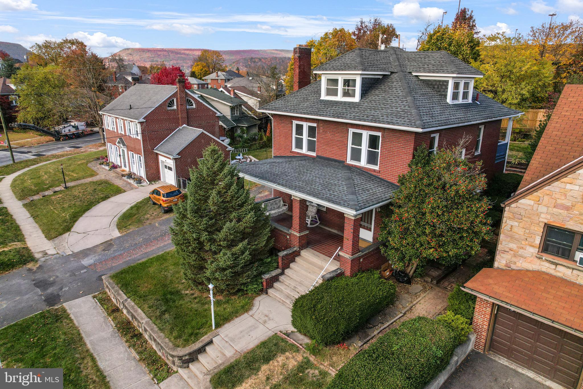 an aerial view of multiple houses