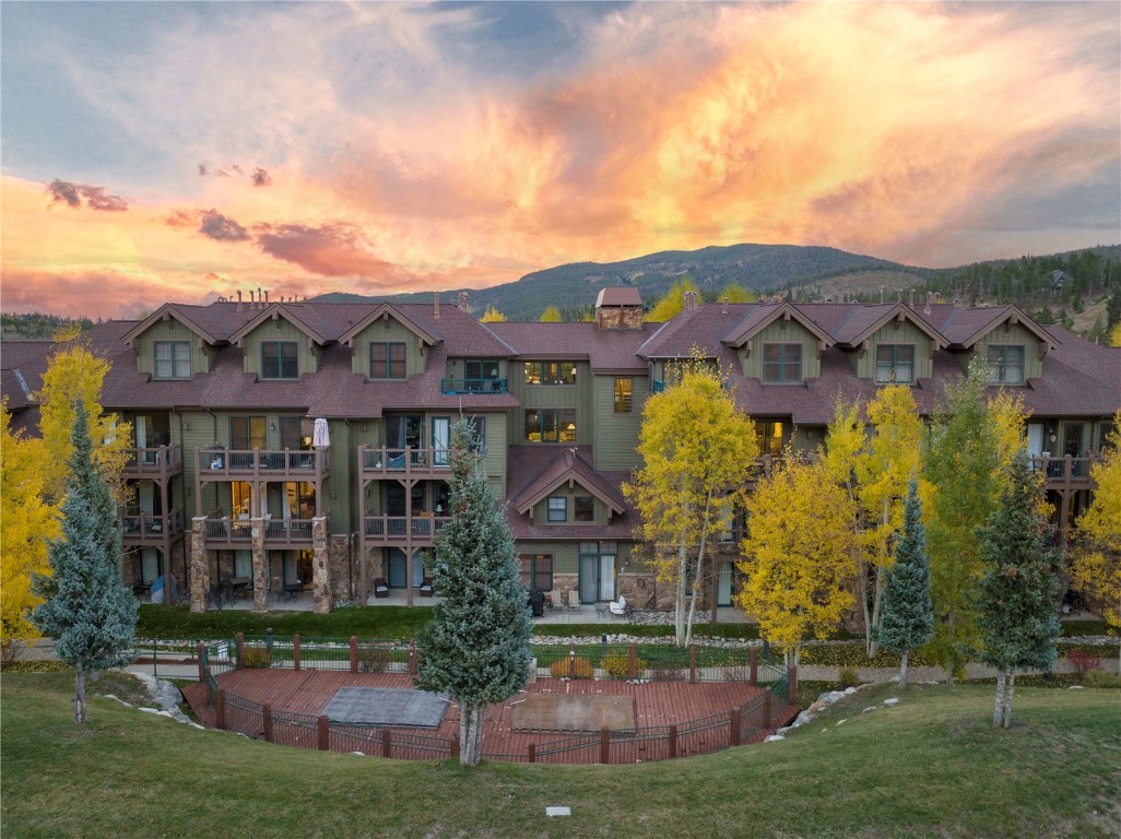 Aerial View at dusk with a mountain view