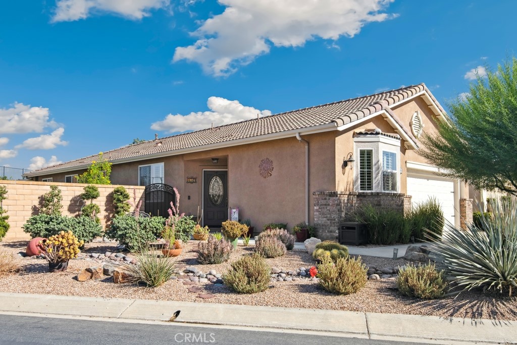 a front view of a house with patio