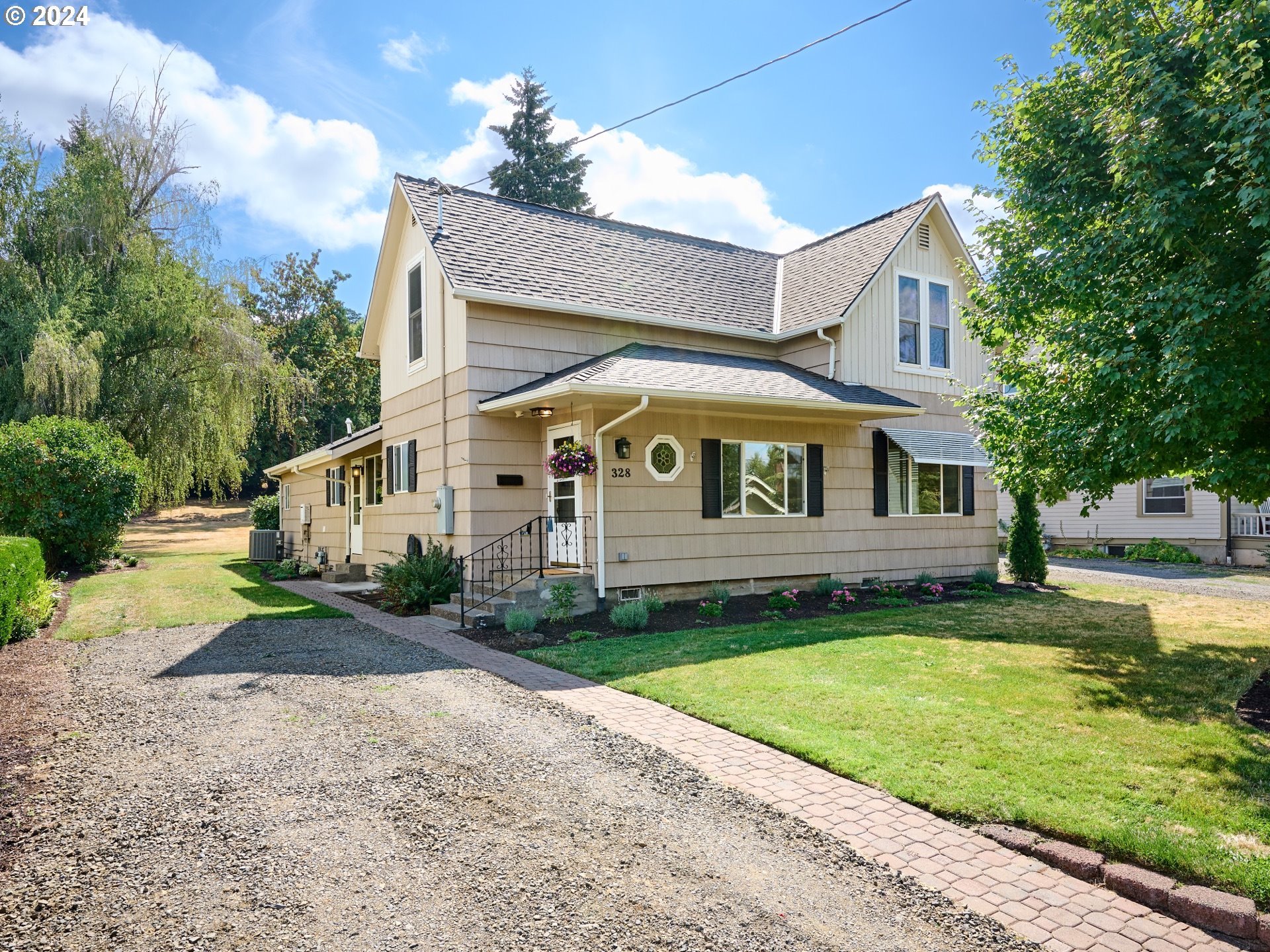 a front view of house with yard