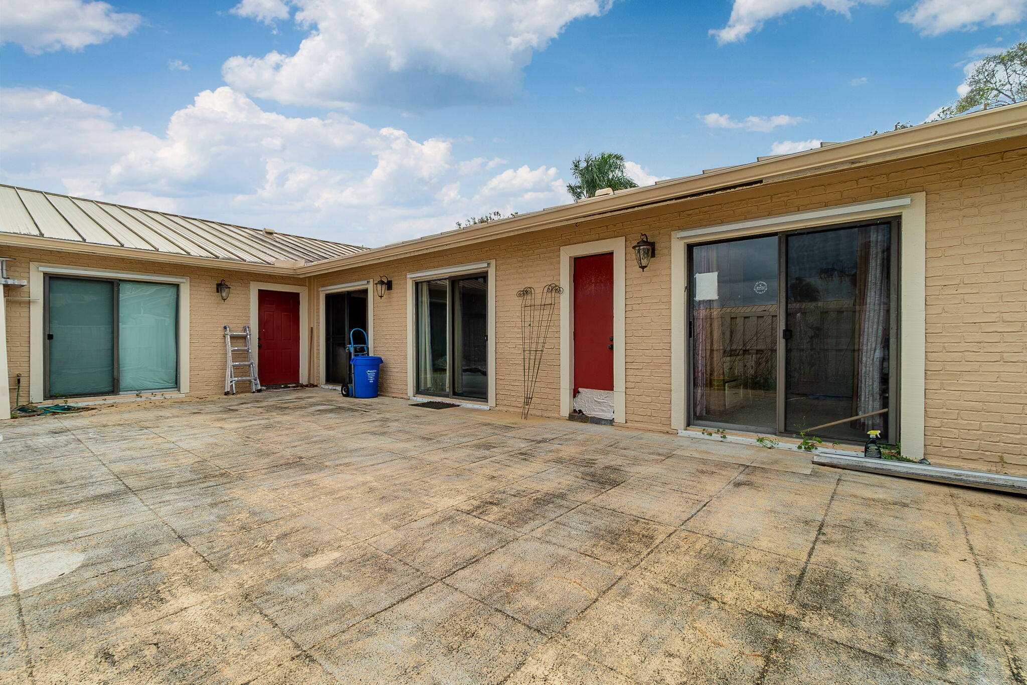 a view of a house with a patio