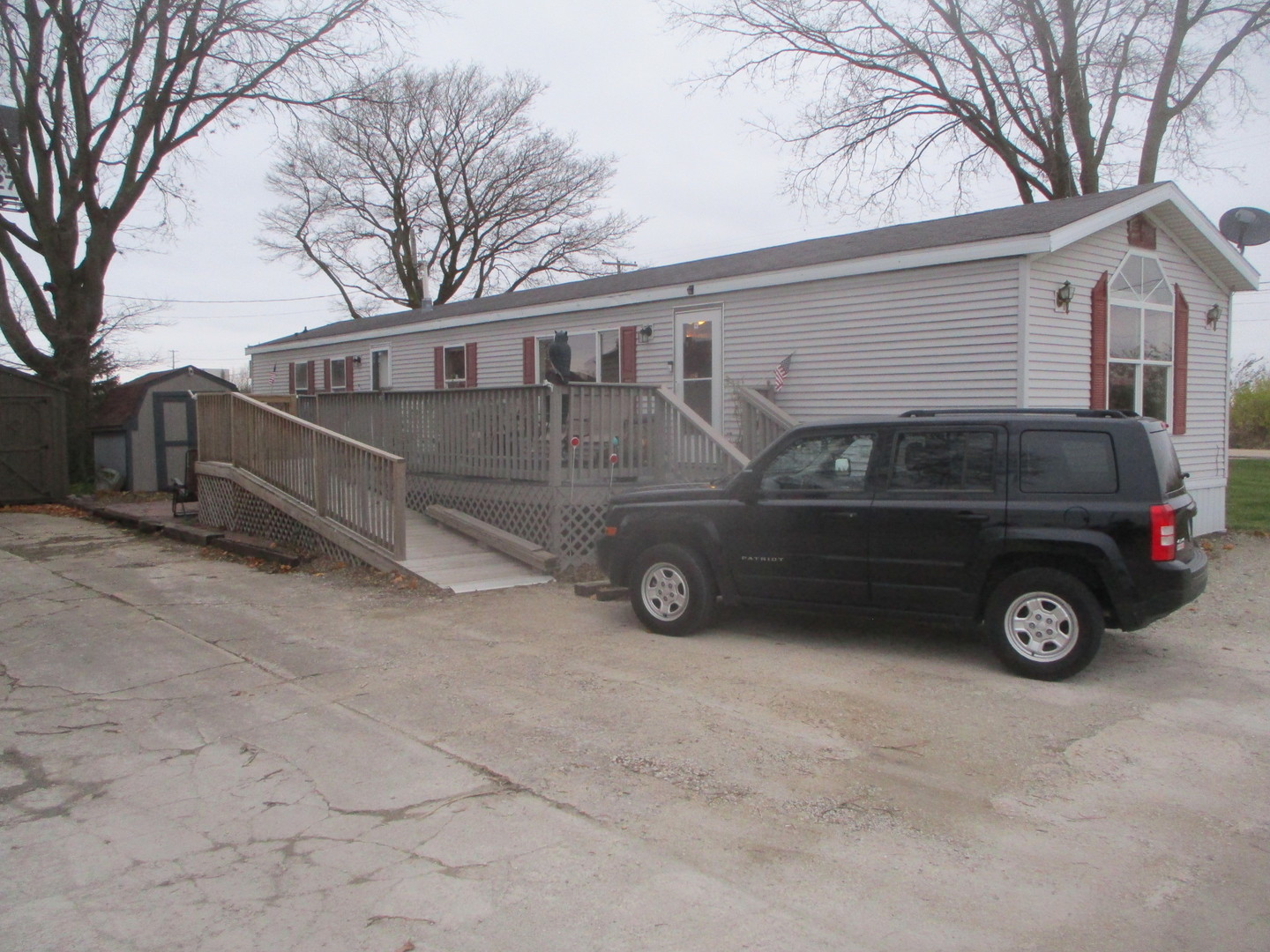 a car parked in front of a house