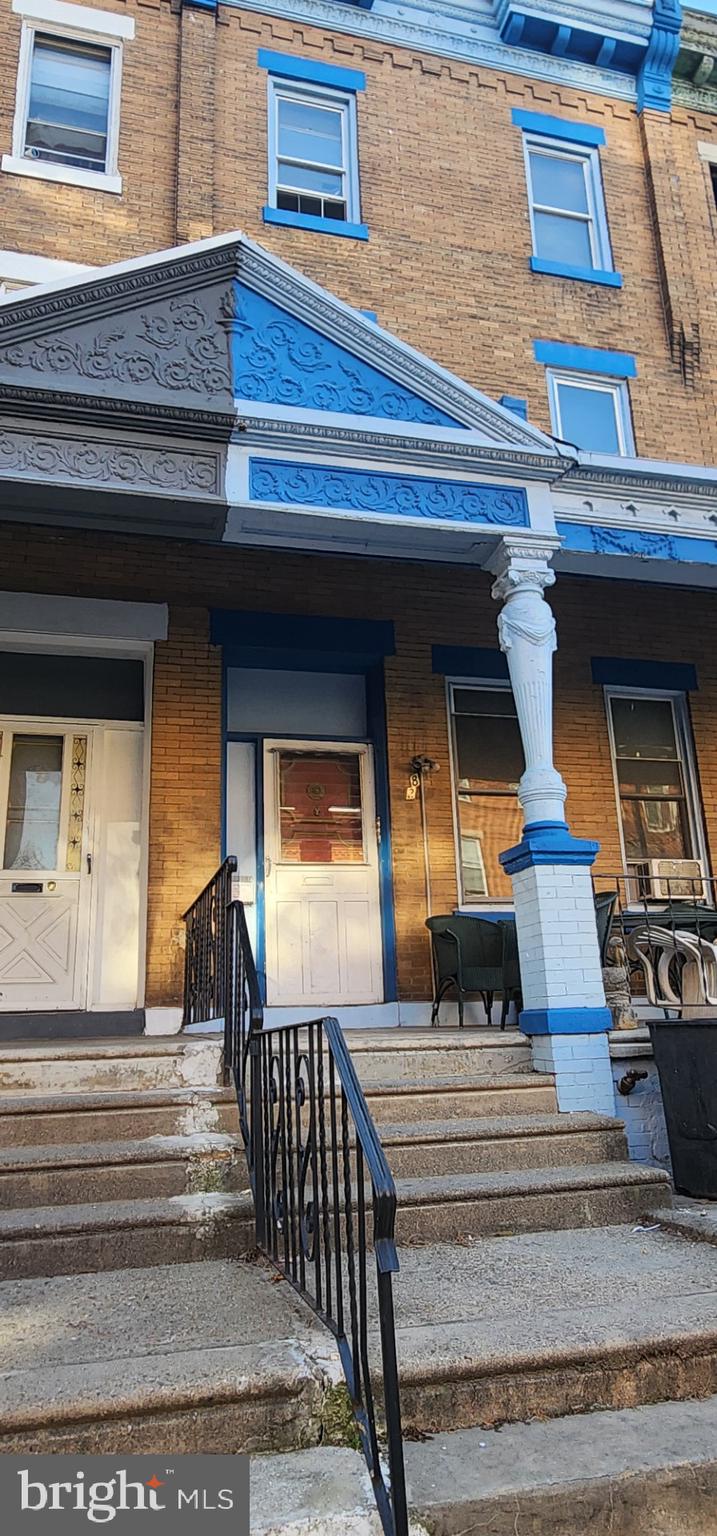 a view of a building with a window