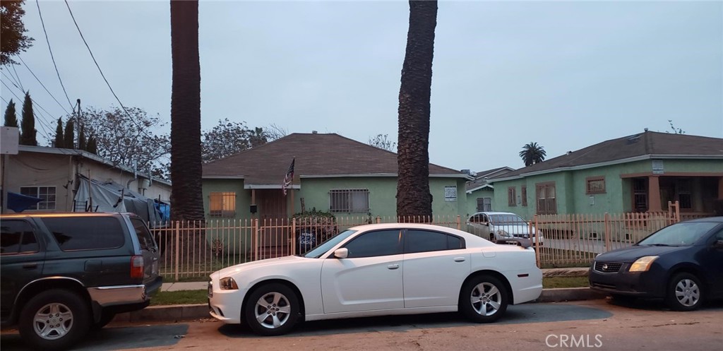 a car parked in front of a house