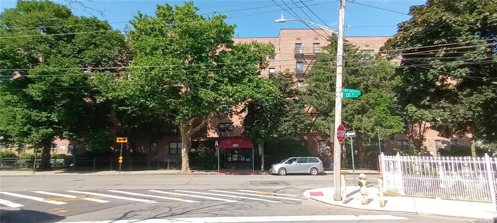 a outdoor view of a building with street view