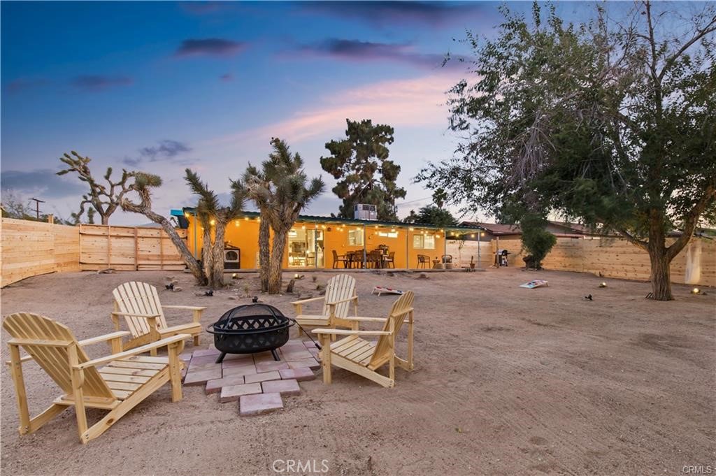 a view of outdoor space with seating area