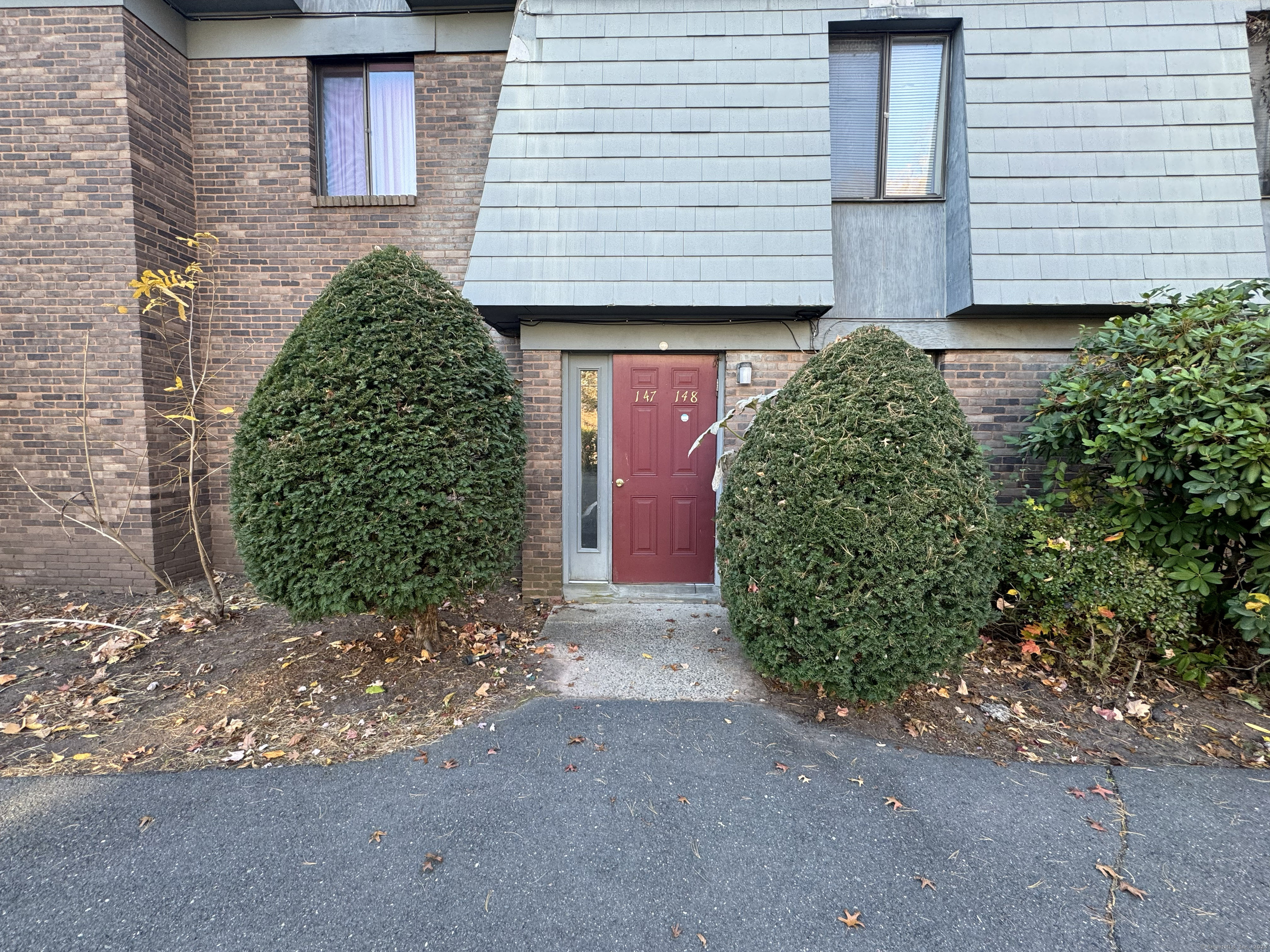 a front view of a house