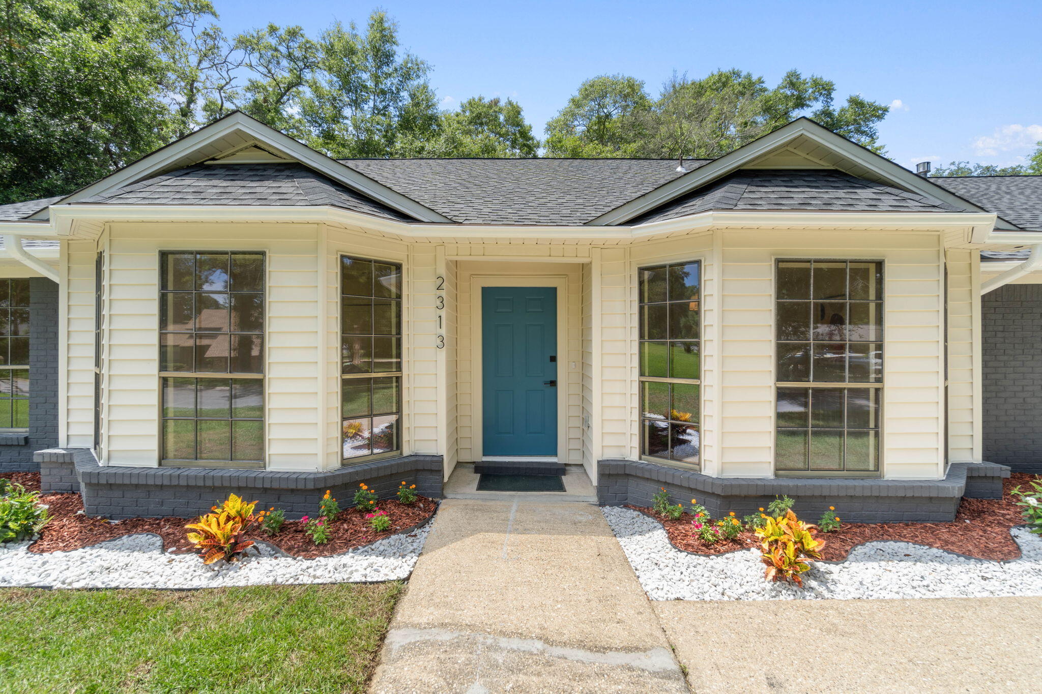 a front view of a house