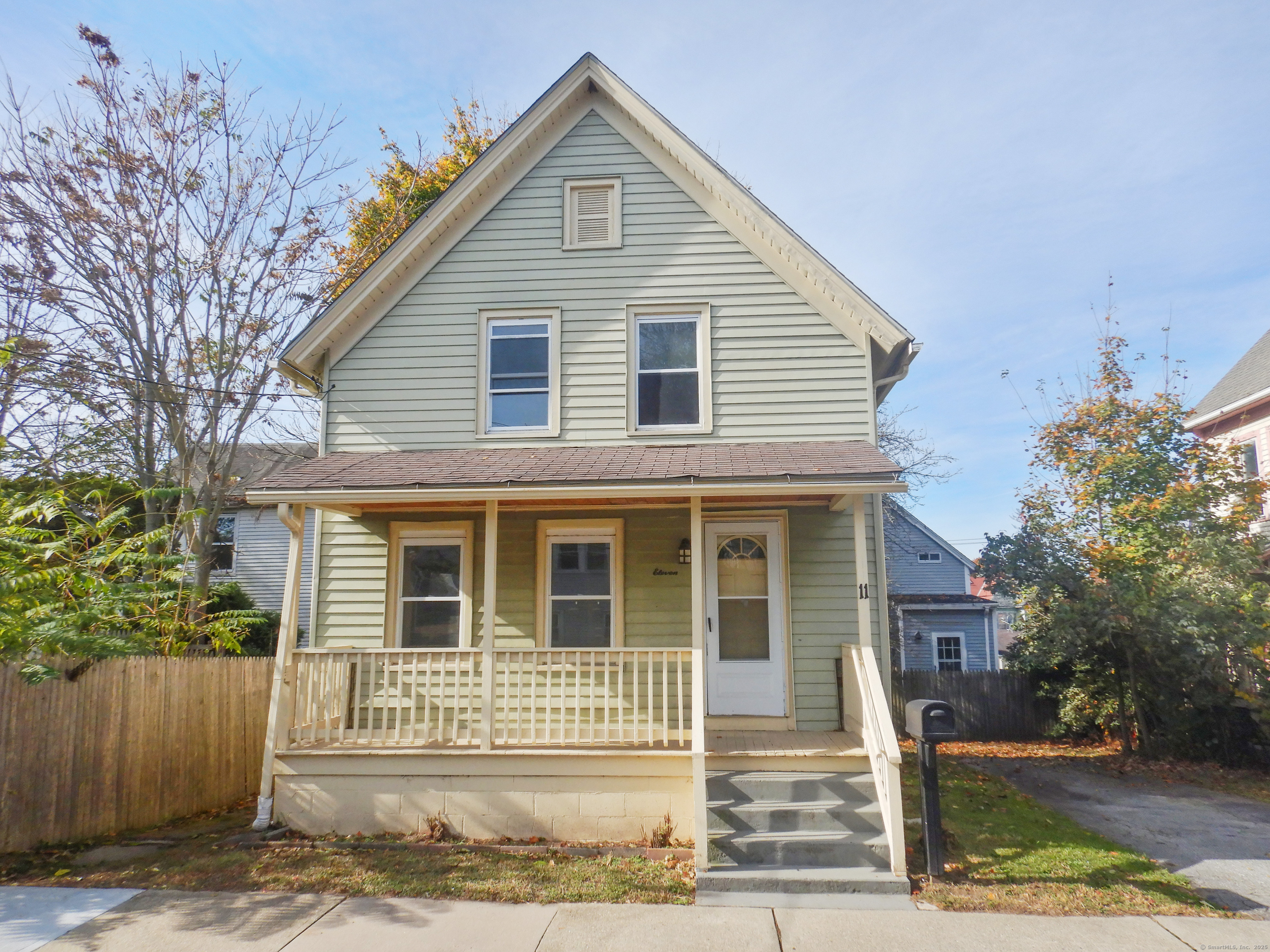 a front view of a house