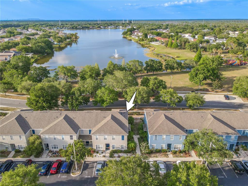 an aerial view of multiple house