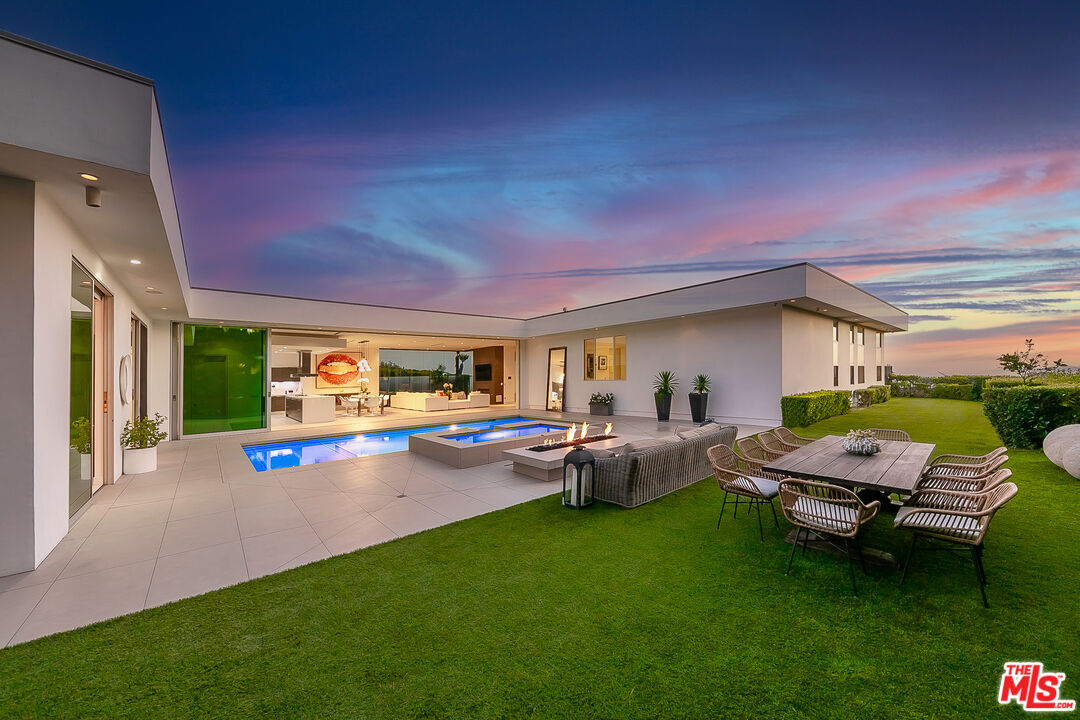 a outdoor space with furniture and garden