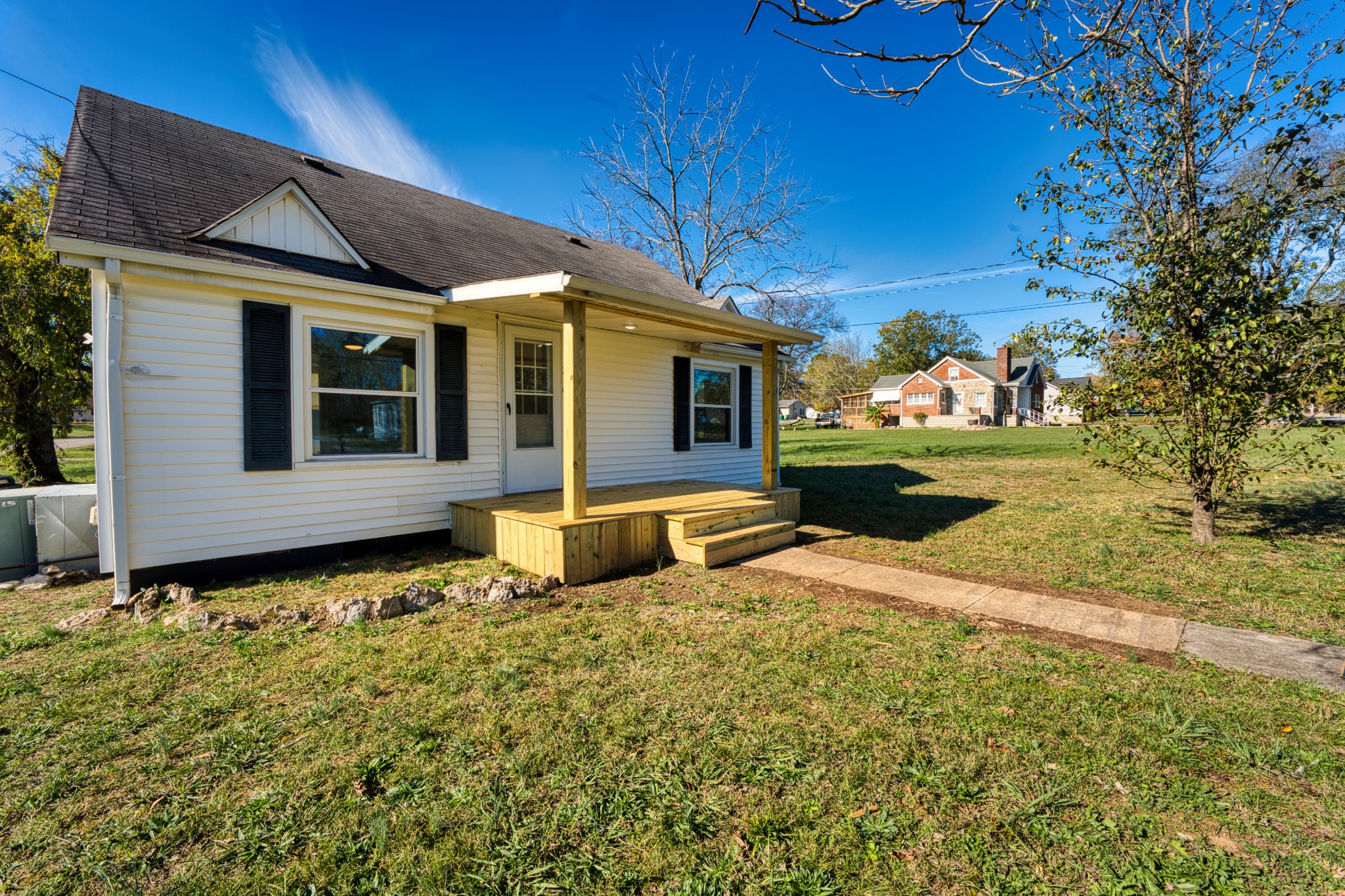 a view of a house with a patio