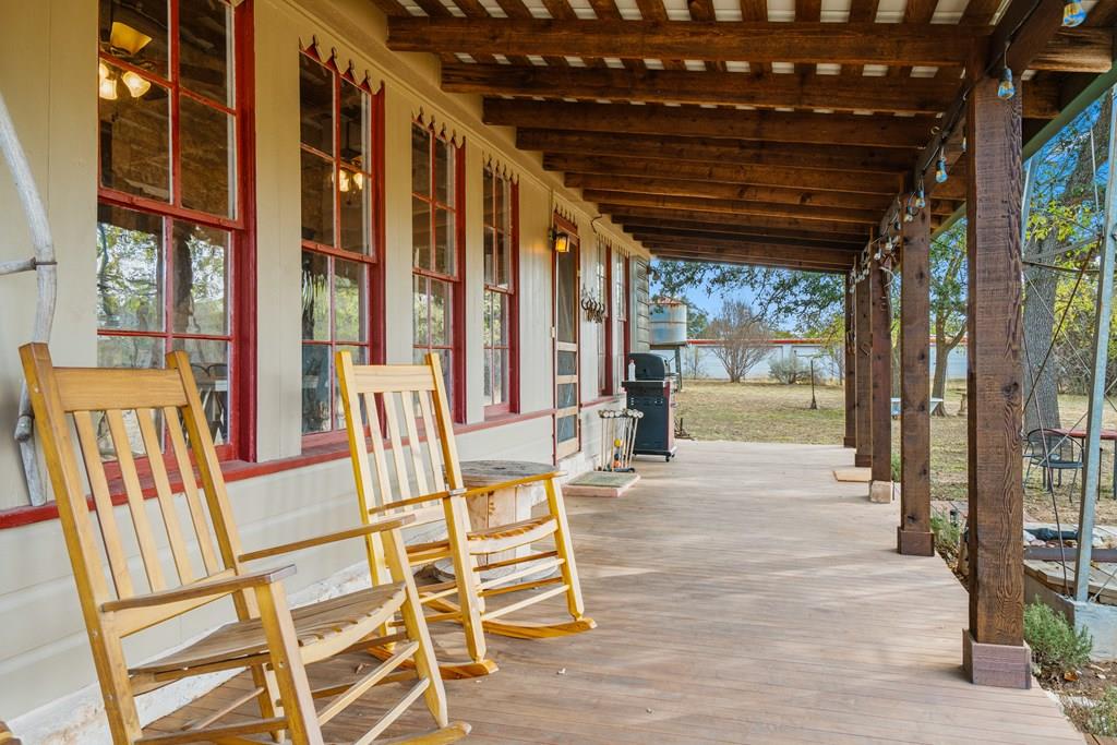 a view of an outdoor space with seating area