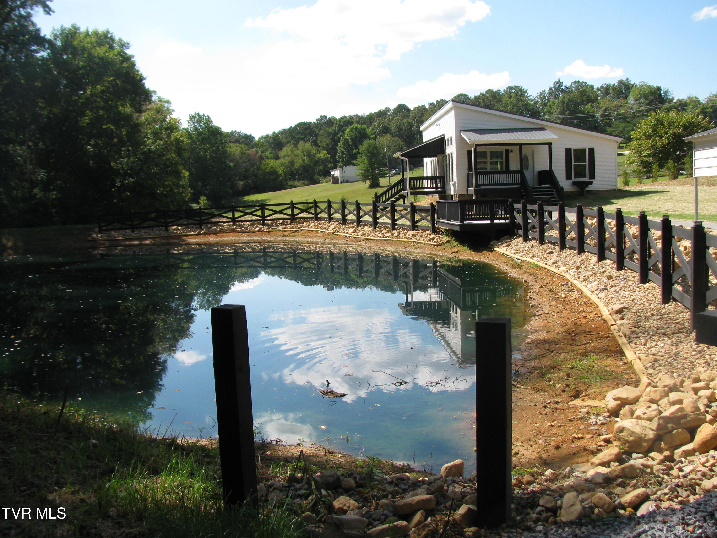 pond and house