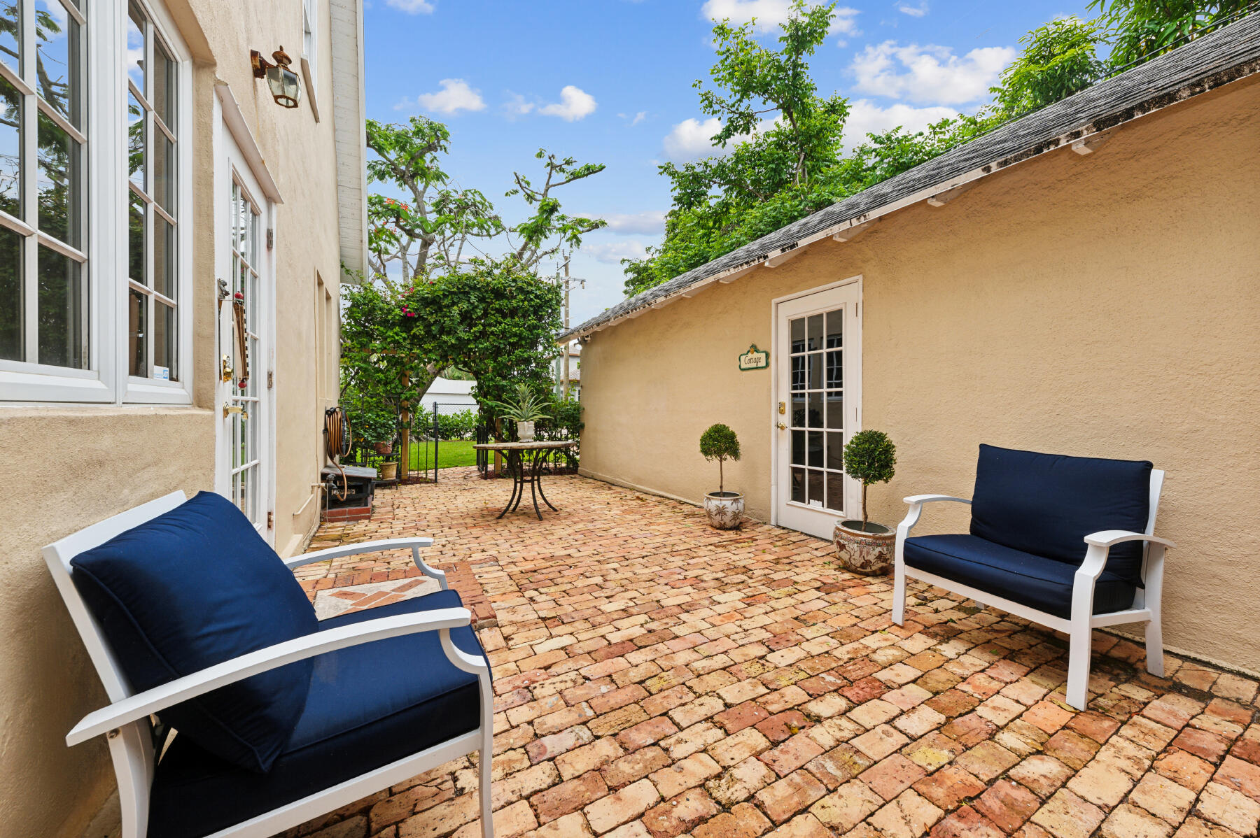 a outdoor space with a couch