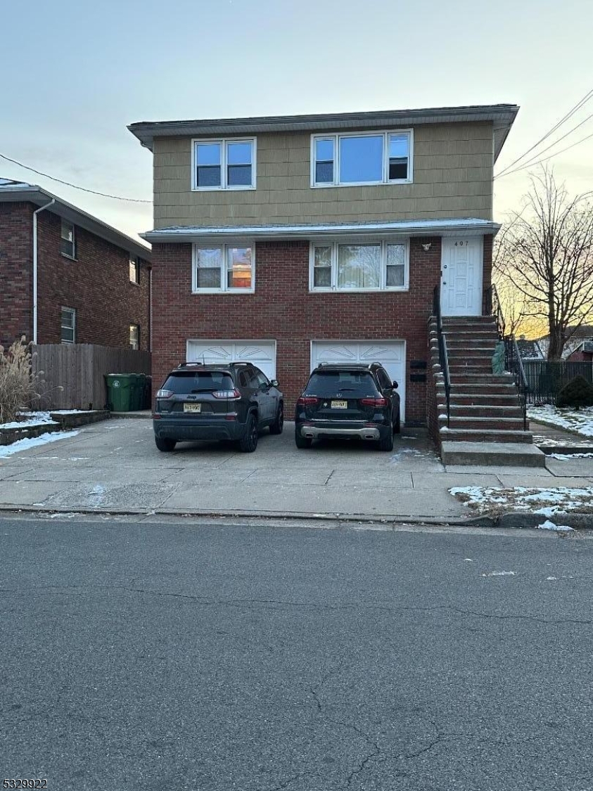 a car parked in front of a house