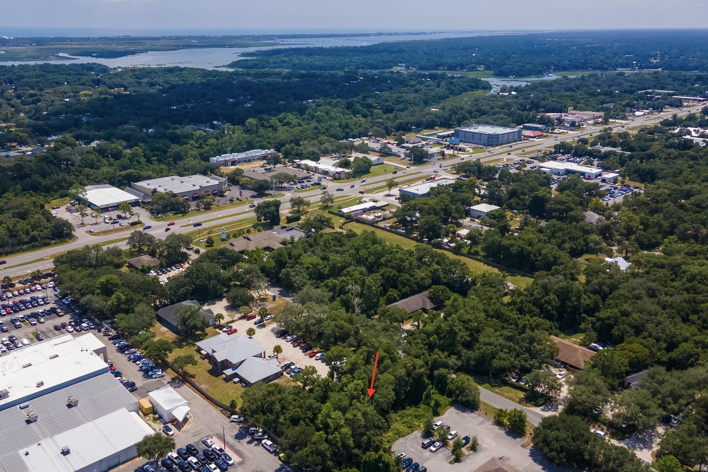 an aerial view of multiple house