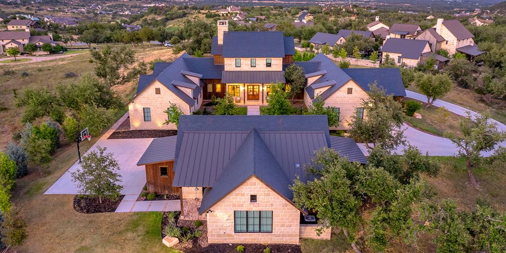 an aerial view of a house