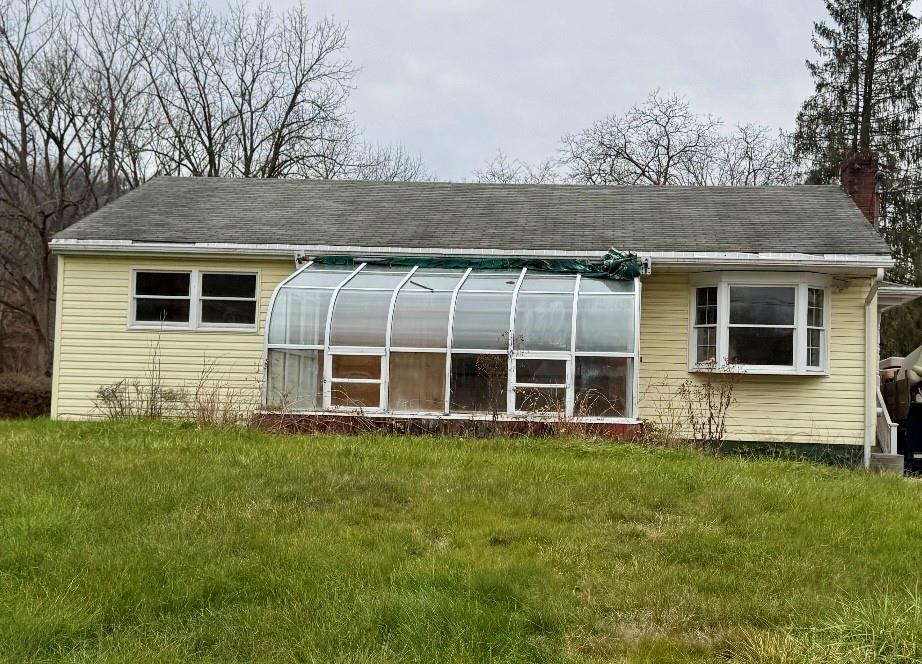 a large house with a large window