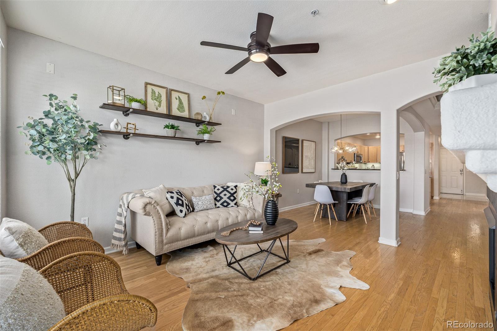 a living room with furniture