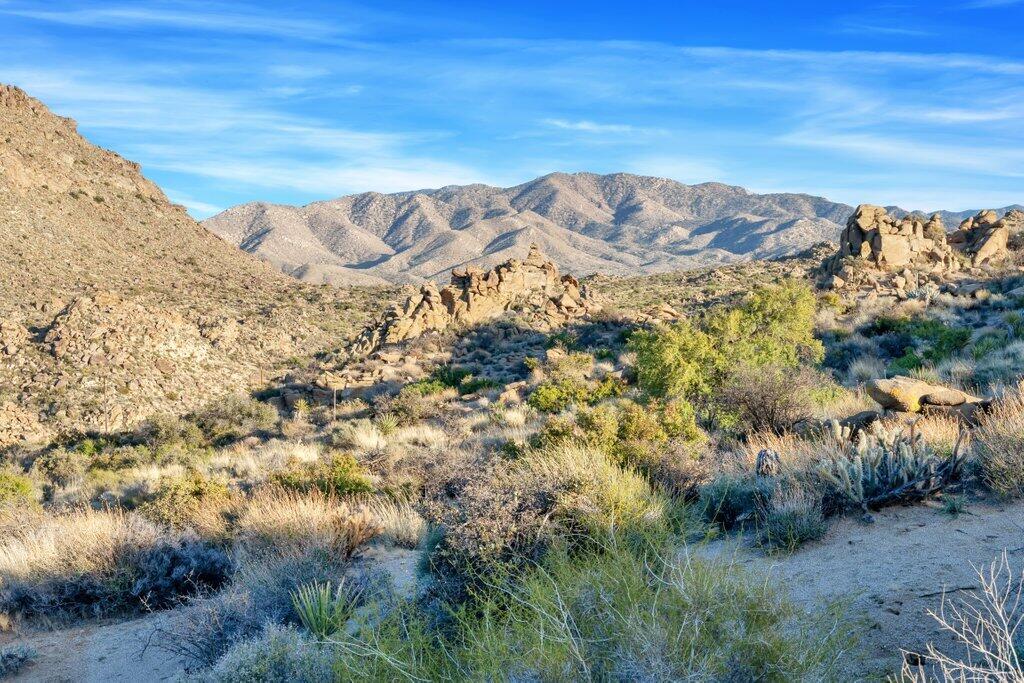 a view of mountains and valleys