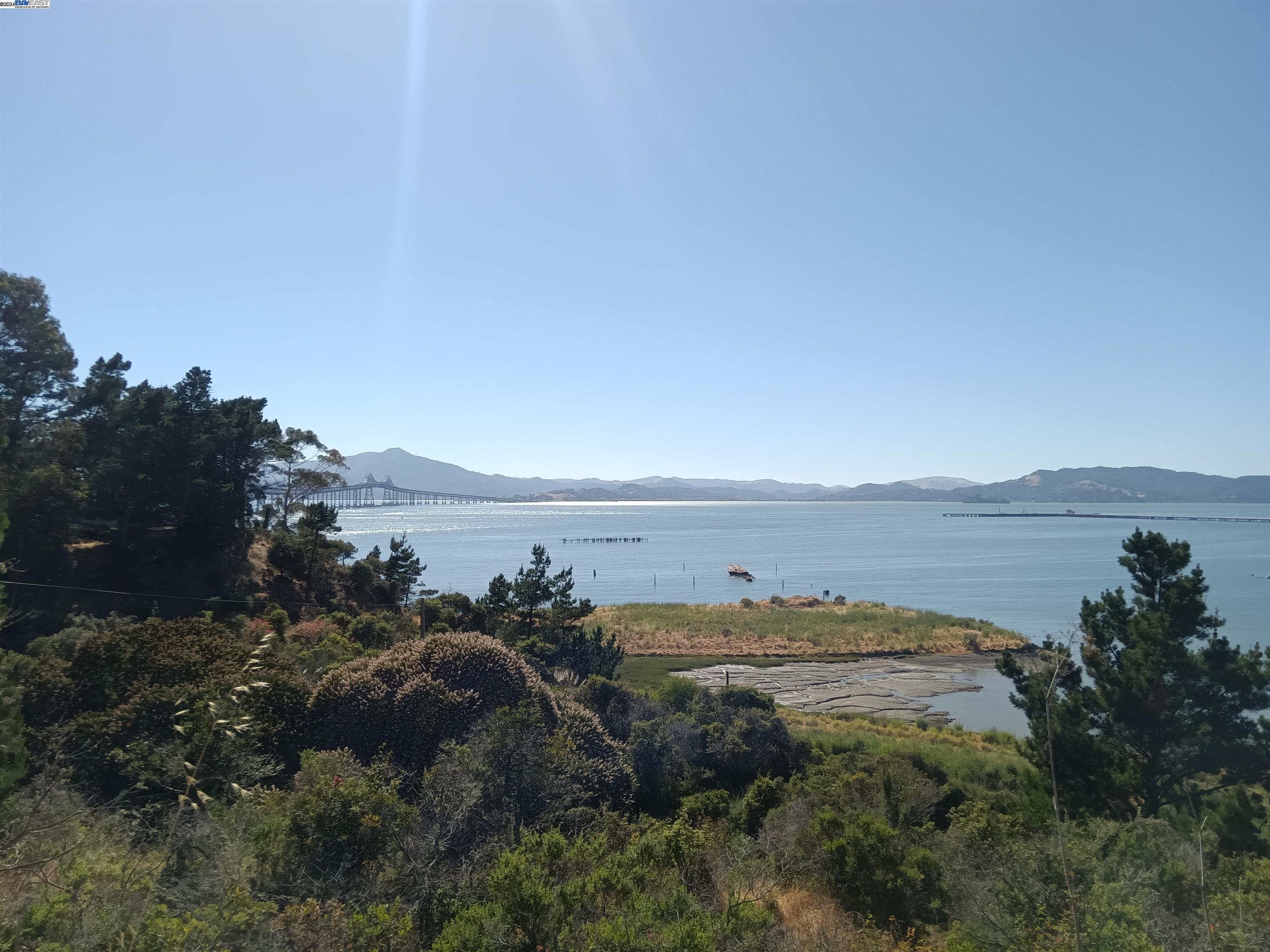 a view of a lake and mountain