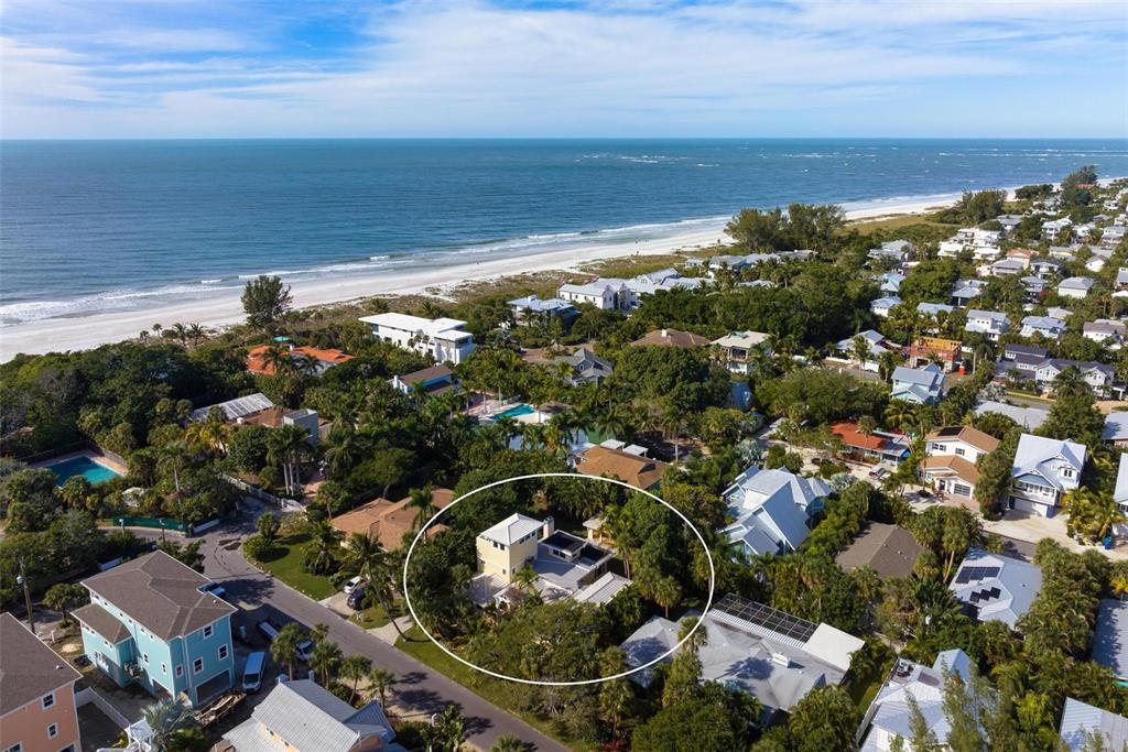 Just three homes to the beach with direct beach access