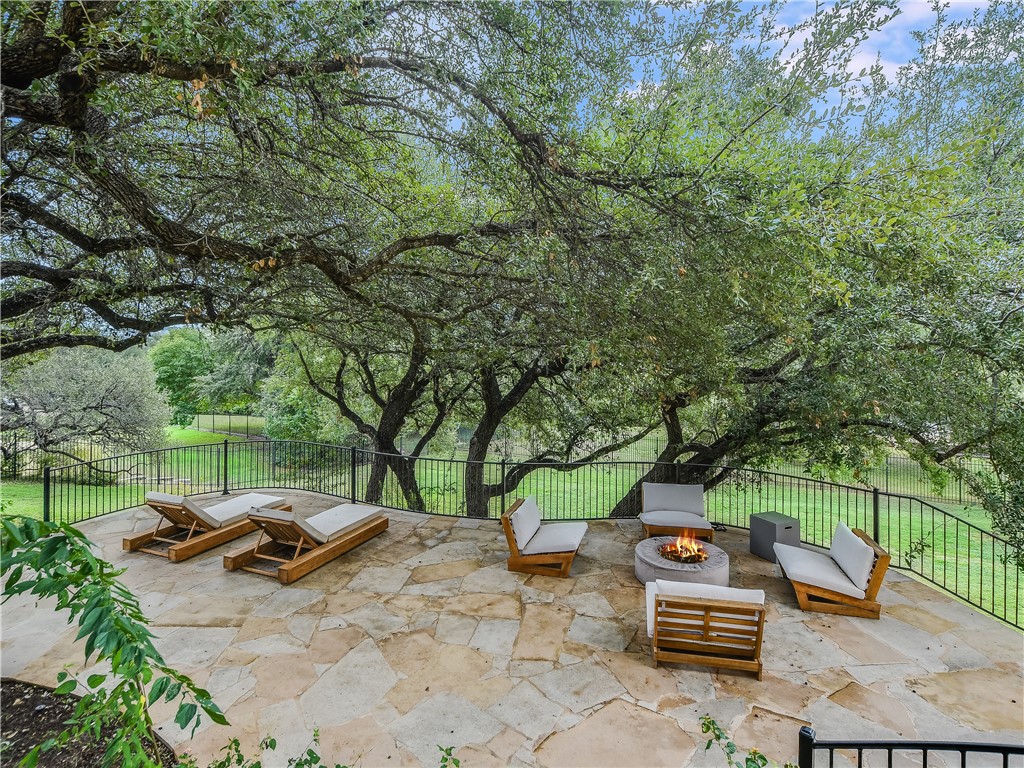 an outdoor space with patio