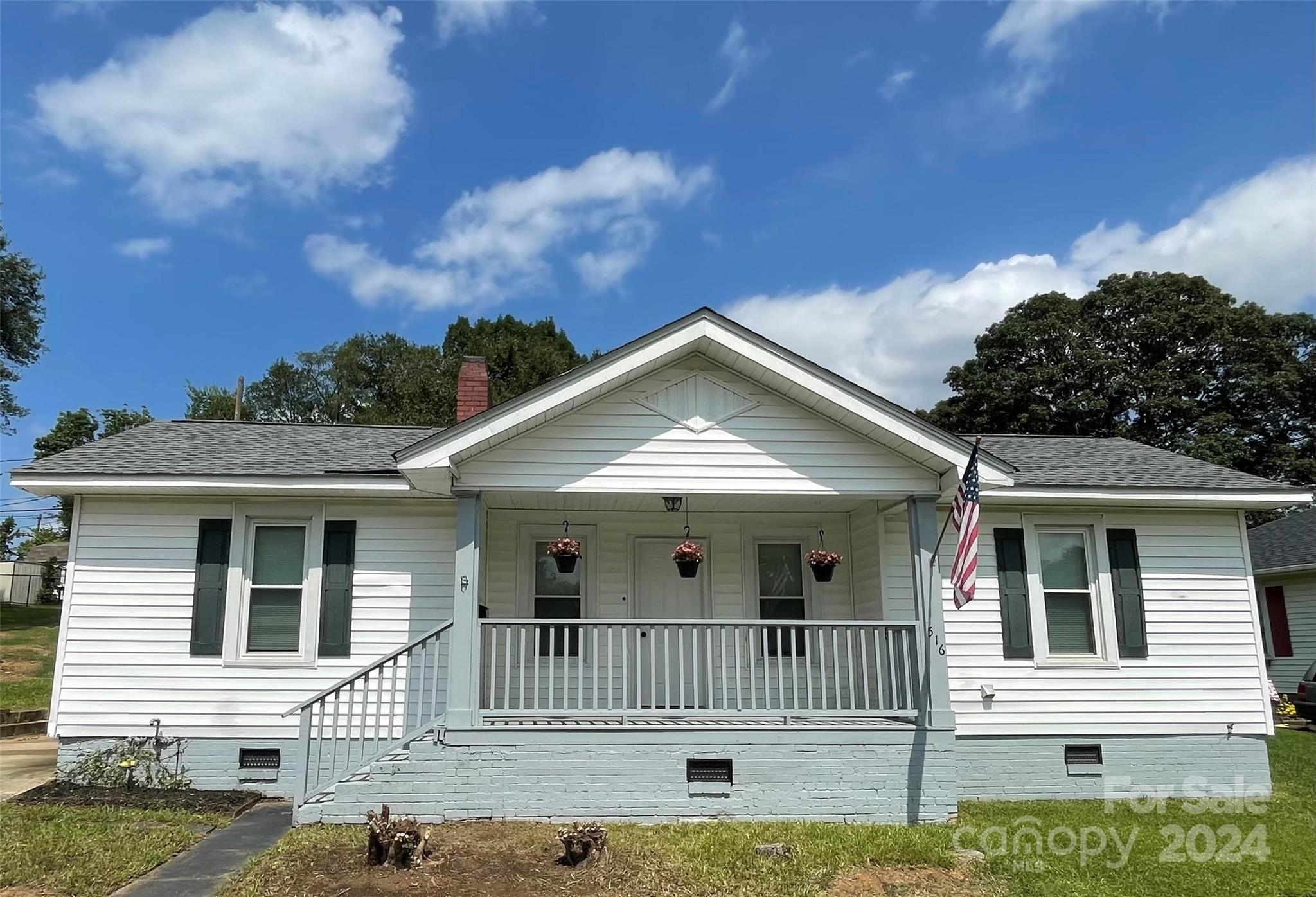 front view of a house with a porch