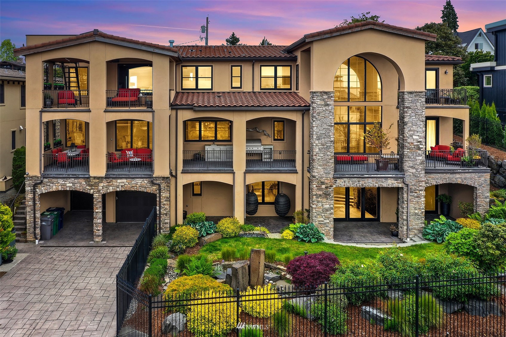 a front view of a multi story residential apartment building