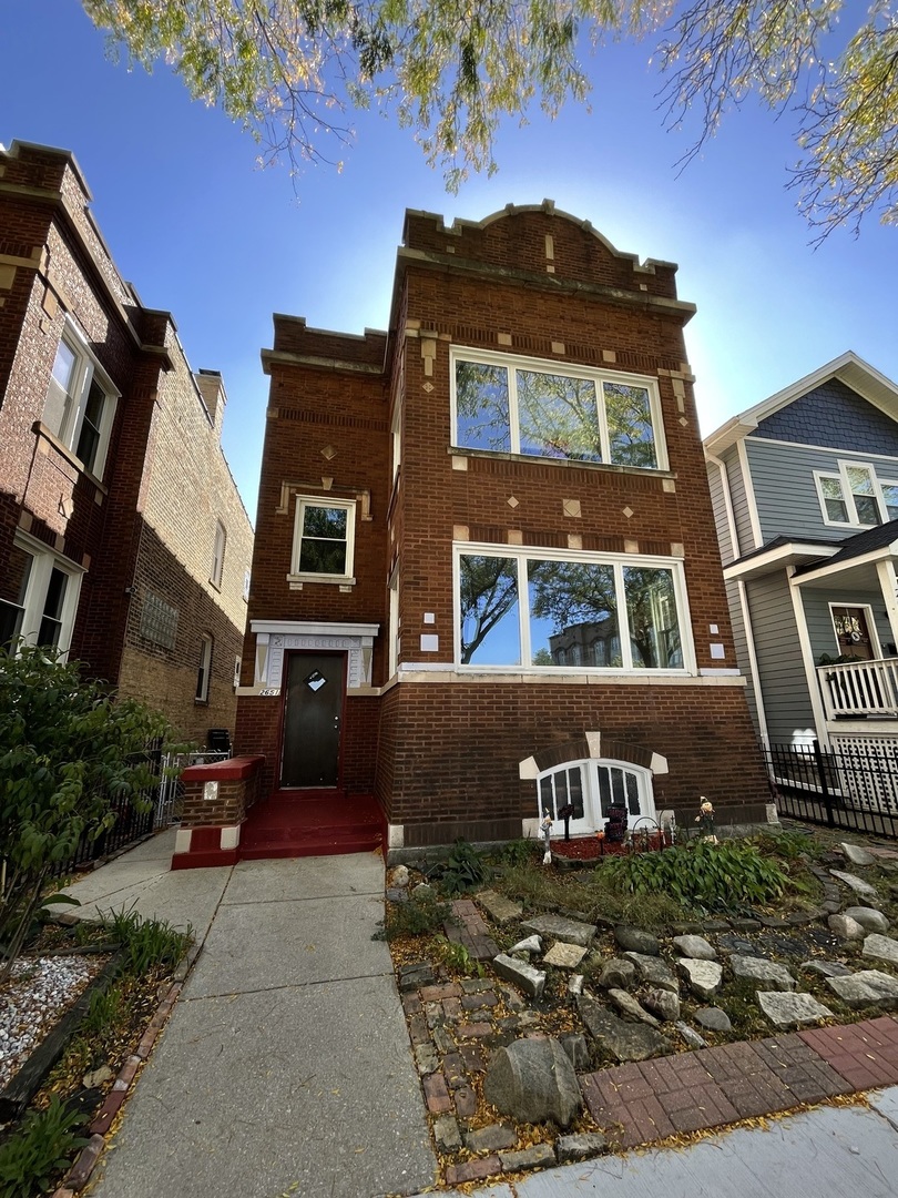 a front view of a house