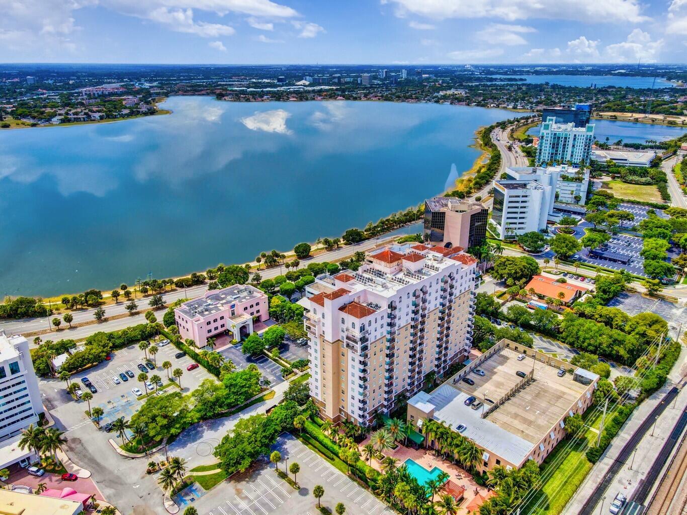 an aerial view of a house with a lake view