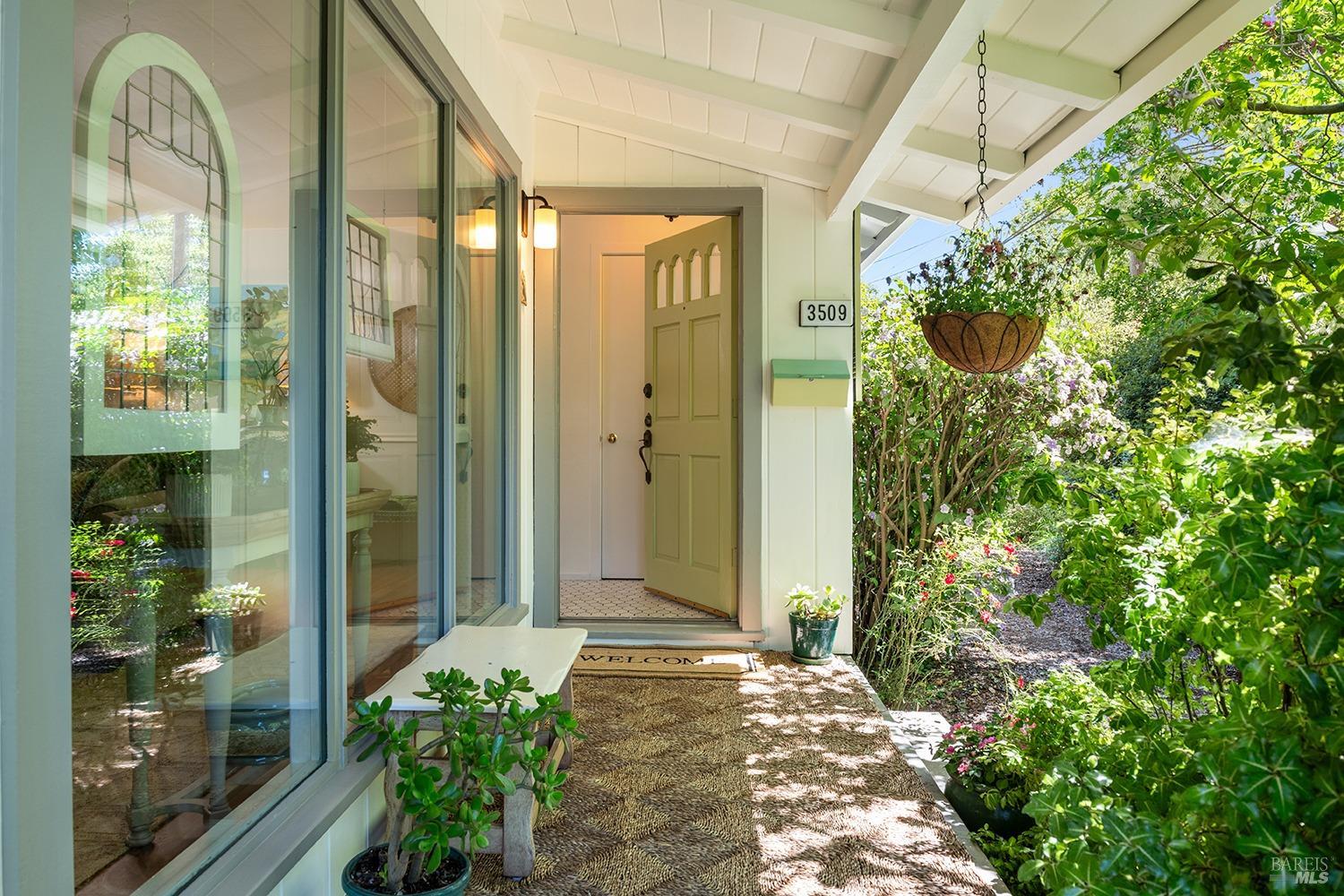 a view of a entryway door front of house