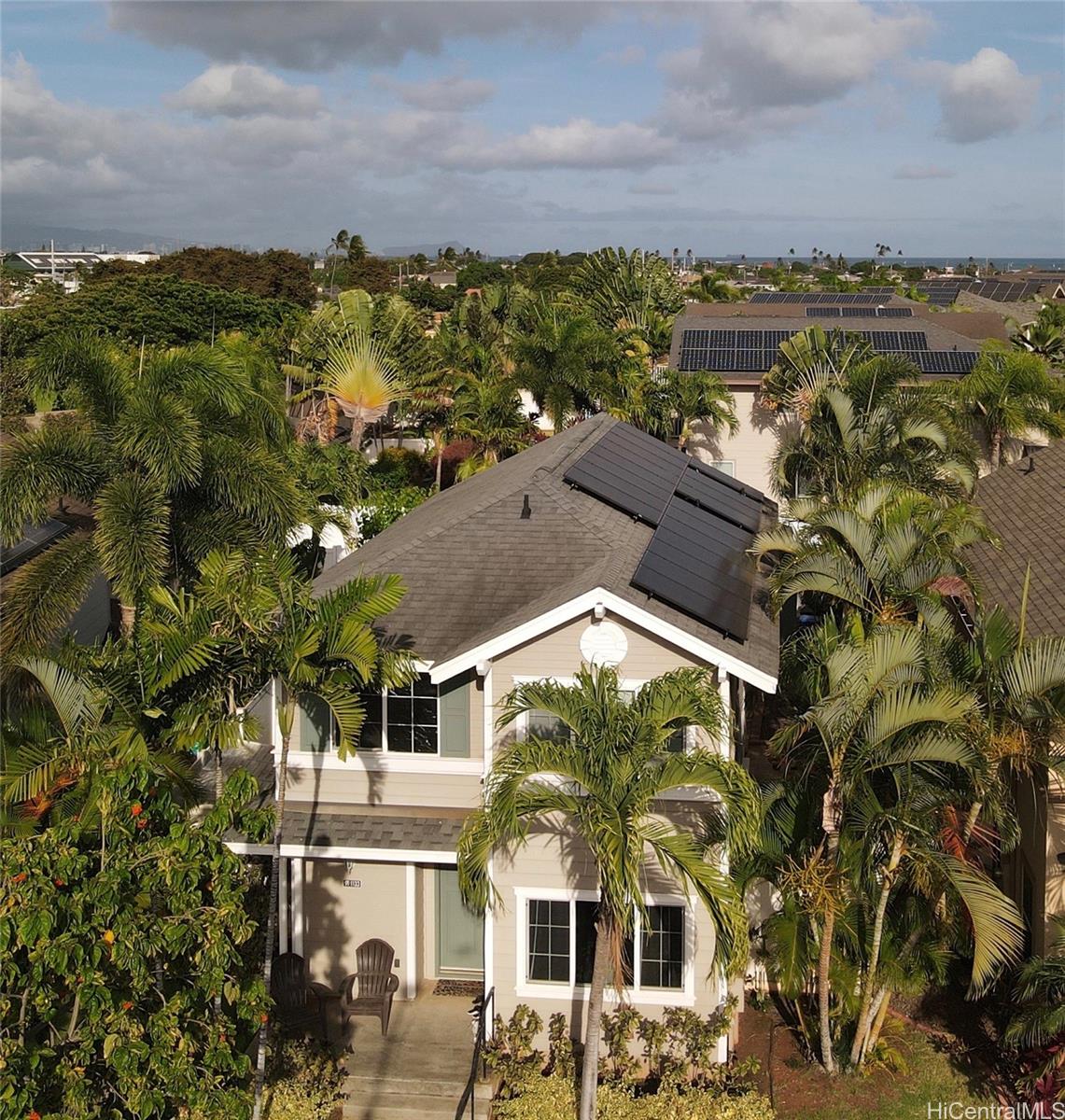 an aerial view of a house