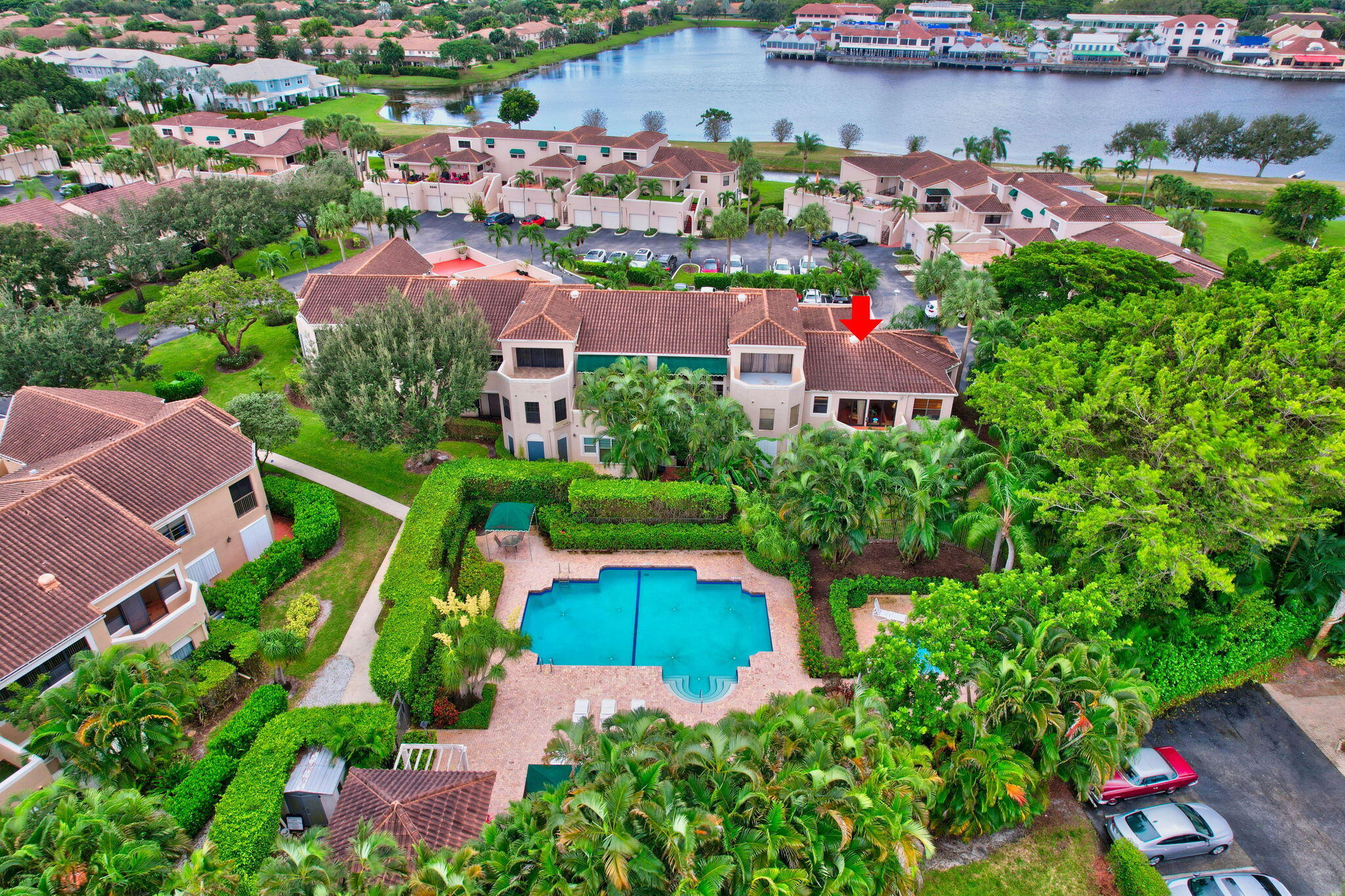 an aerial view of multiple house