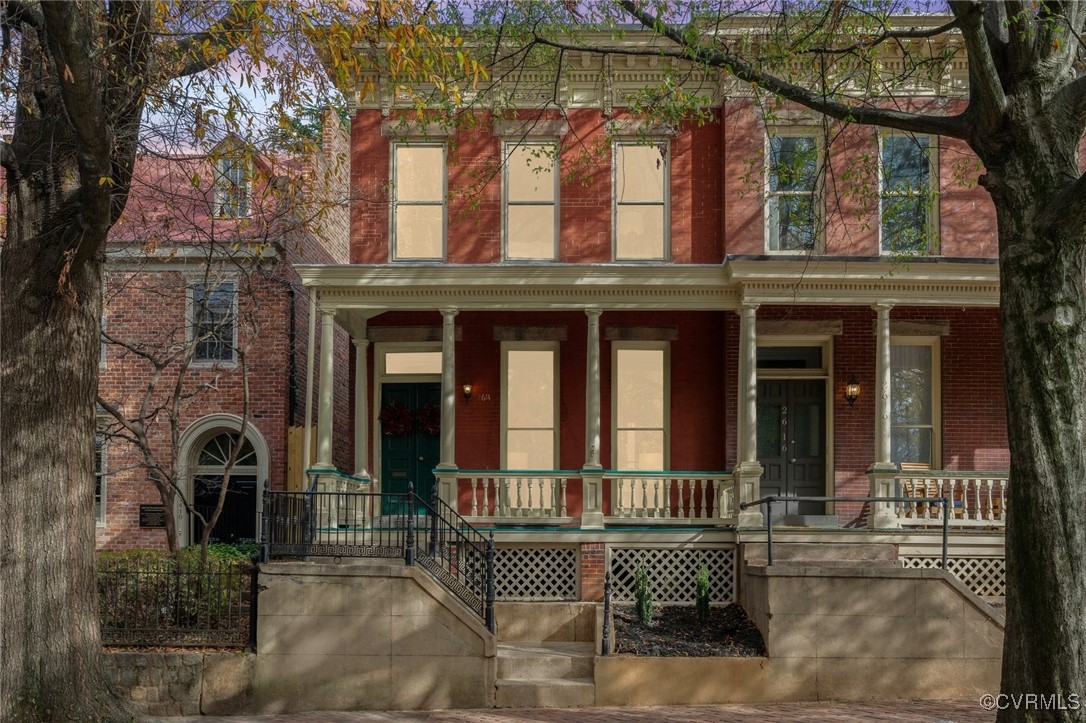 front view of a house with a porch