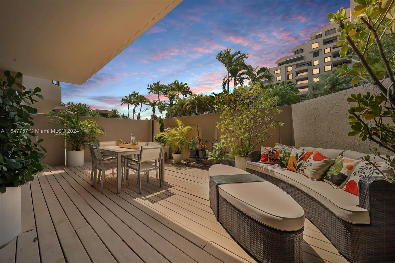 a outdoor living room with furniture