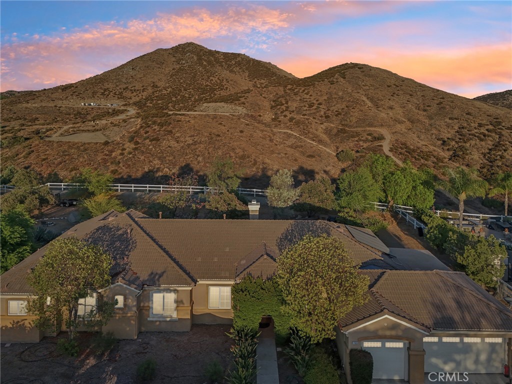 an aerial view of a house